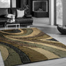 Geometric Shag Thick Design Area Rug - Shag Rug Fabric - Gray/Black Geometric Pattern, 2" Pile, 7'6" X 10'3" (1 Piece)