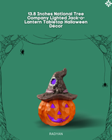 13.8 Inches National Tree Company Lighted Jack-o-Lantern Tabletop Halloween Décor