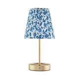 Mainstays 13" Rechargeable Metal Accent Lamp w/Pleated Blue & White Floral Shade - Dimmable