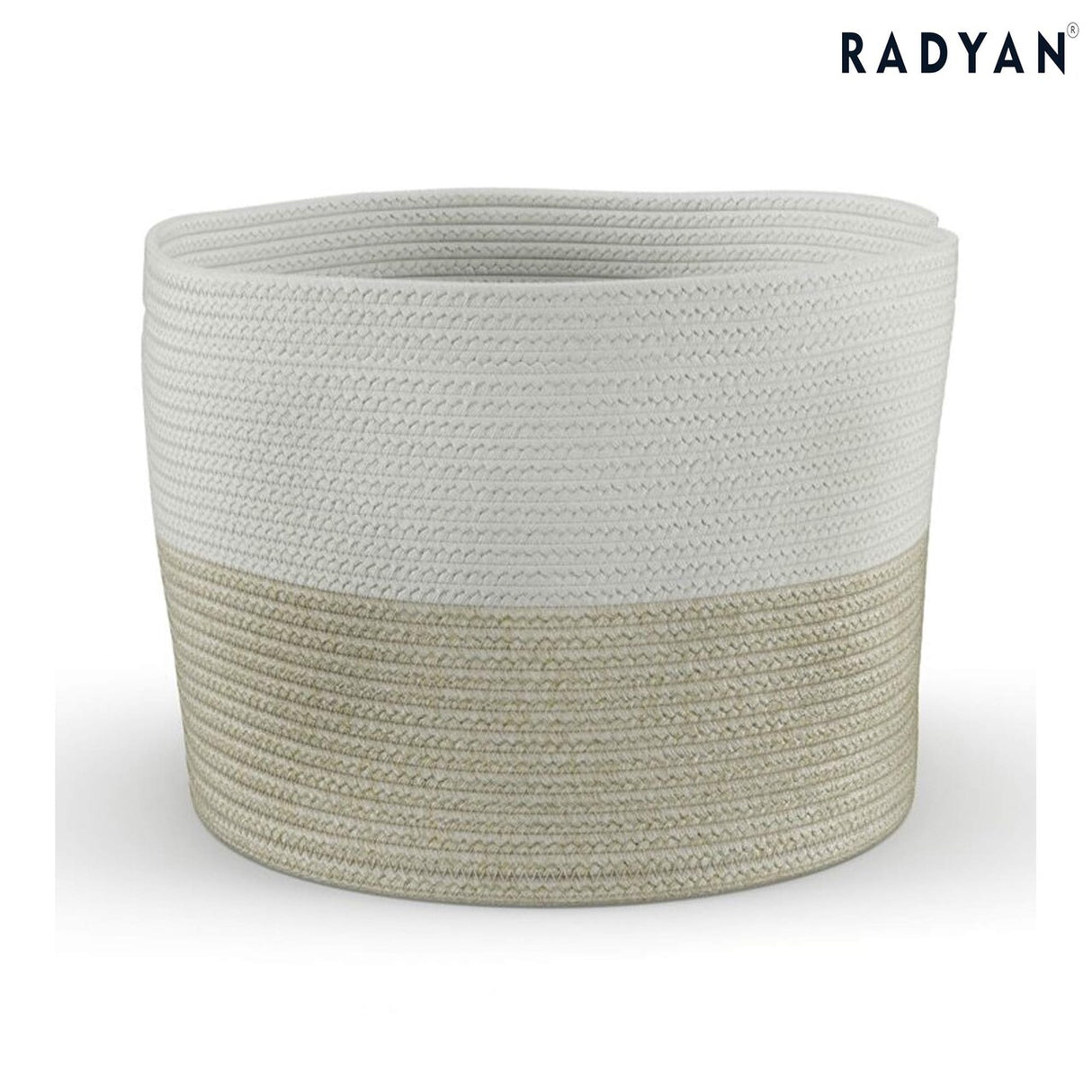 MoDRN Cotton and Polyester Storage Basket, Beige