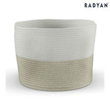 MoDRN Cotton and Polyester Storage Basket, Beige