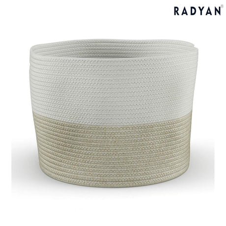 MoDRN Cotton and Polyester Storage Basket, Beige