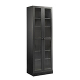 Glass Storage Bookcase Modern Display Cabinet for Home Office and Living Room