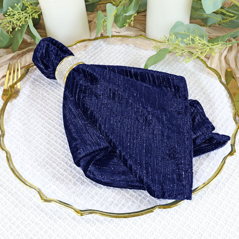 Velvet Dinner Napkin Sample 20x20 Navy Blue