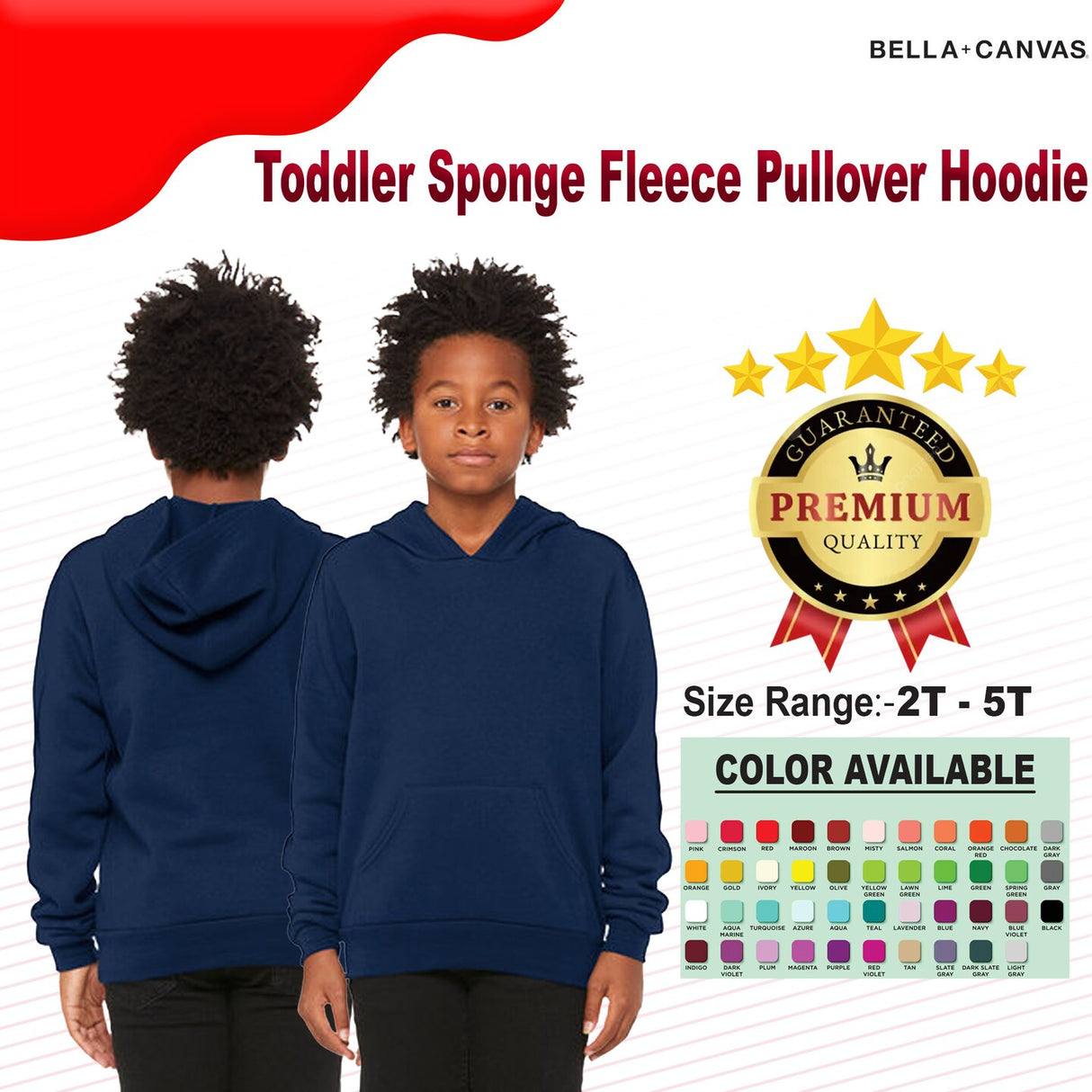 BELLA + CANVAS® Toddler Sponge Fleece Pullover Hoodie
