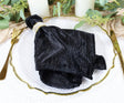Chenille Shimmer Metallic Jacquard Velvet Dinner Napkin Sample 20x20 Black