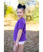 Lucky Friends 1304 100 Percent Cotton Fabric - Purple, Youth T-Shirt (1 Piece)