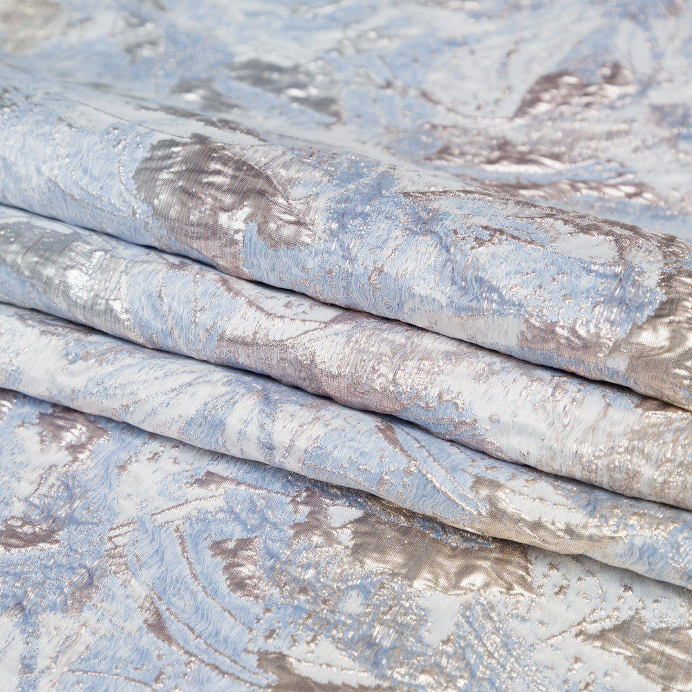 Metallic Golden Egg, Plein Air and Kentucky Blue Abstract Luxury Brocade