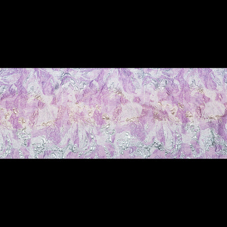 Metallic Golden Egg, African Violet and Winsome Orchid Abstract Luxury Brocade