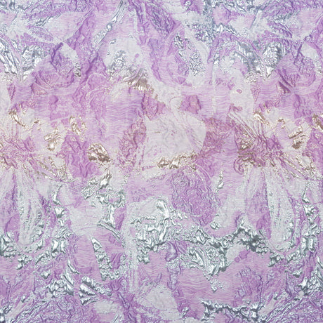 Metallic Golden Egg, African Violet and Winsome Orchid Abstract Luxury Brocade