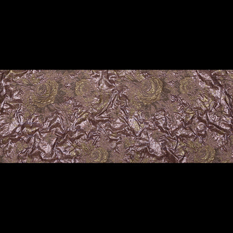 Metallic Mauve Wine and Golden Egg Floral Luxury Double Layer Organza Brocade