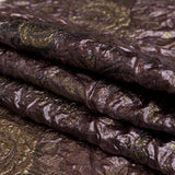 Metallic Mauve Wine and Golden Egg Floral Luxury Double Layer Organza Brocade