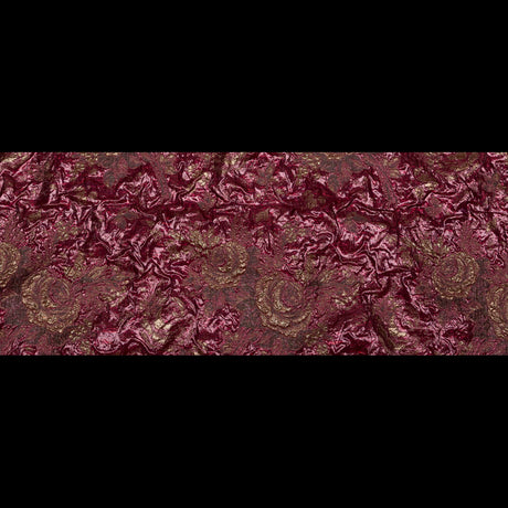 Metallic Raspberry Radiance and Bright Gold Floral Luxury Double Layer Organza Brocade
