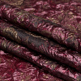 Metallic Raspberry Radiance and Bright Gold Floral Luxury Double Layer Organza Brocade