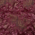 Metallic Raspberry Radiance and Bright Gold Floral Luxury Double Layer Organza Brocade