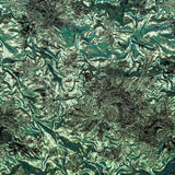 Metallic Verdant Green and Black Floral Luxury Double Layer Organza Brocade