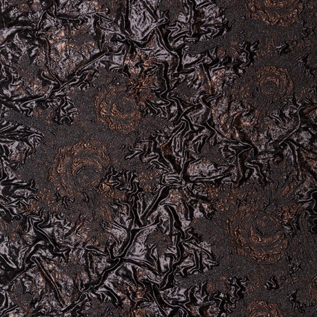 Metallic Two Penny and Black Floral Luxury Double Layer Orangza Brocade