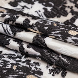 Jet Set, Blanc de Blanc and Metallic Gold Abstract Luxury Brocade