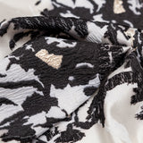 Jet Set, Blanc de Blanc and Metallic Gold Abstract Luxury Brocade