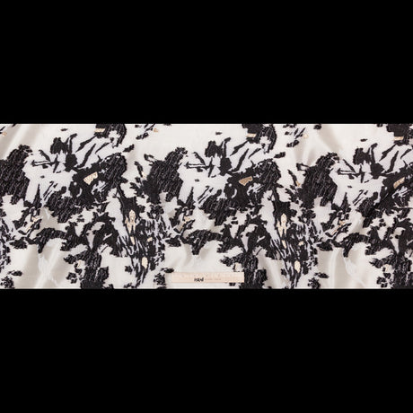 Jet Set, Blanc de Blanc and Metallic Gold Abstract Luxury Brocade