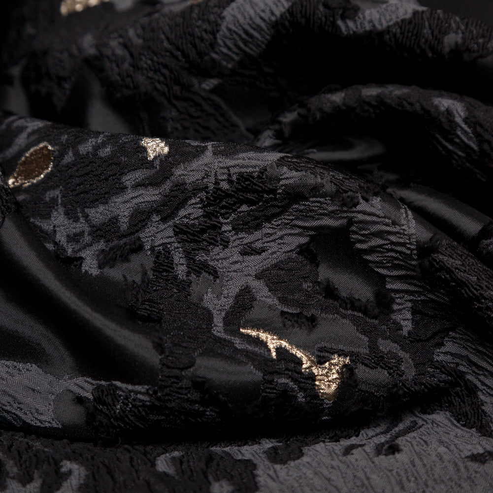 Sedona Sage, Moonless Night and Metallic Golden Egg Abstract Luxury Brocade