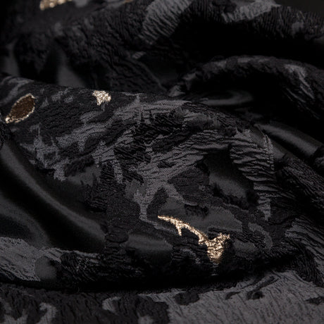 Sedona Sage, Moonless Night and Metallic Golden Egg Abstract Luxury Brocade