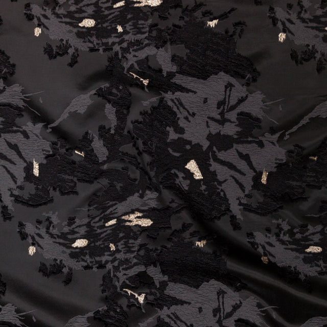 Sedona Sage, Moonless Night and Metallic Golden Egg Abstract Luxury Brocade