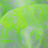 Neon Green Gecko and Frost Foliage Luxury Brocade