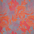 Neon Shocking Orange and Rose Water Foliage Luxury Brocade