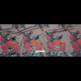 Metallic Evergreen, Cinnamon Stick and Boysenberry Floral Luxury Organza Jacquard