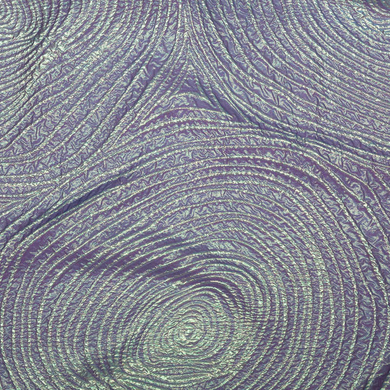 Metallic Green and Moroccan Blue Iridescent Spirals Luxury Organza Brocade
