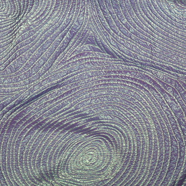 Metallic Green and Moroccan Blue Iridescent Spirals Luxury Organza Brocade