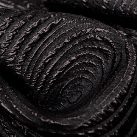 Metallic Black Spirals Luxury Organza Brocade