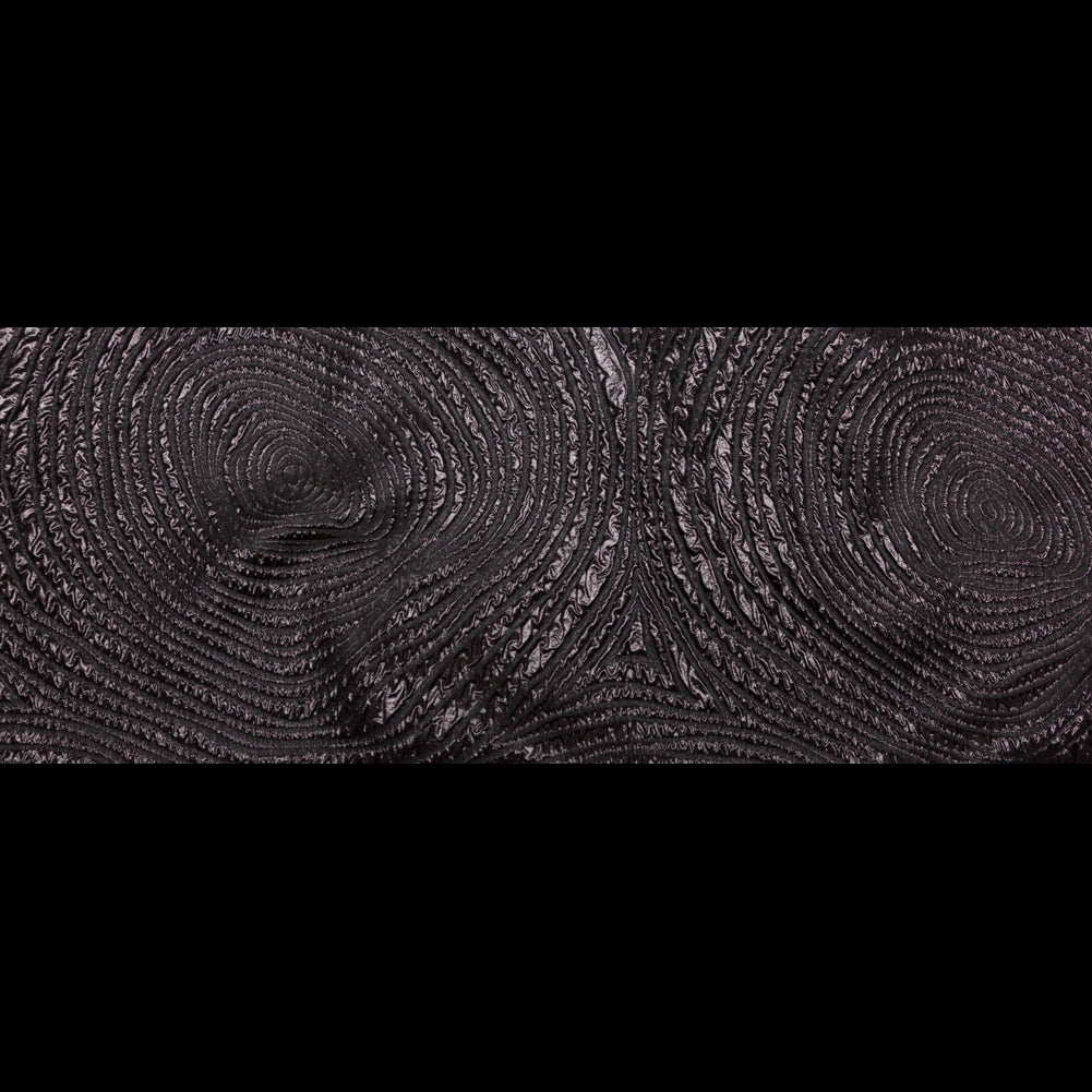 Metallic Black Spirals Luxury Organza Brocade