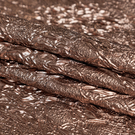 Metallic Teak Crinkled Luxury Brocade