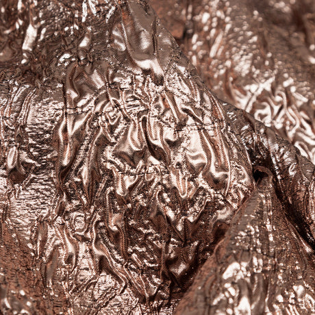 Metallic Teak Crinkled Luxury Brocade