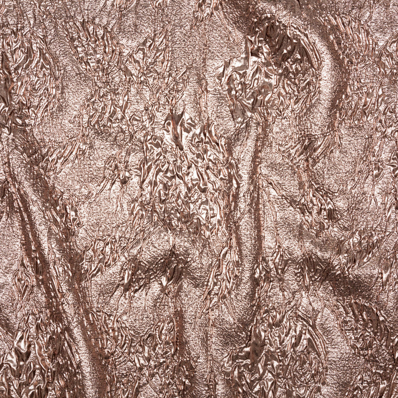 Metallic Teak Crinkled Luxury Brocade