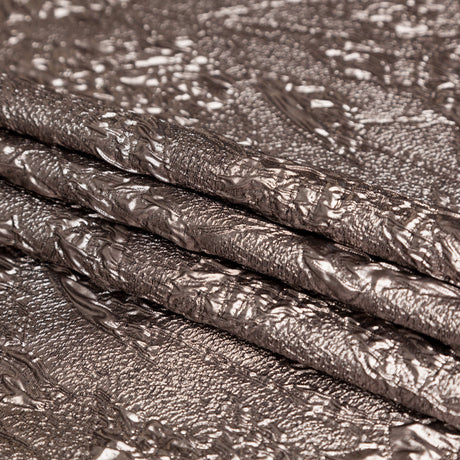 Metallic Cinder Crinkled Luxury Brocade