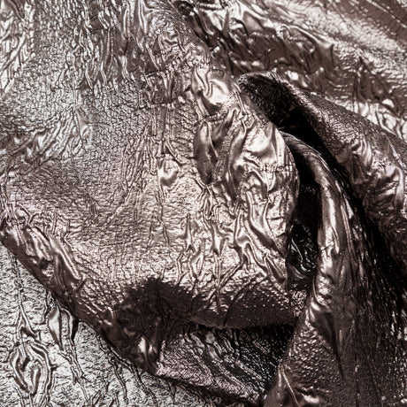 Metallic Cinder Crinkled Luxury Brocade