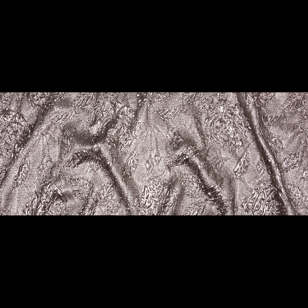 Metallic Cinder Crinkled Luxury Brocade