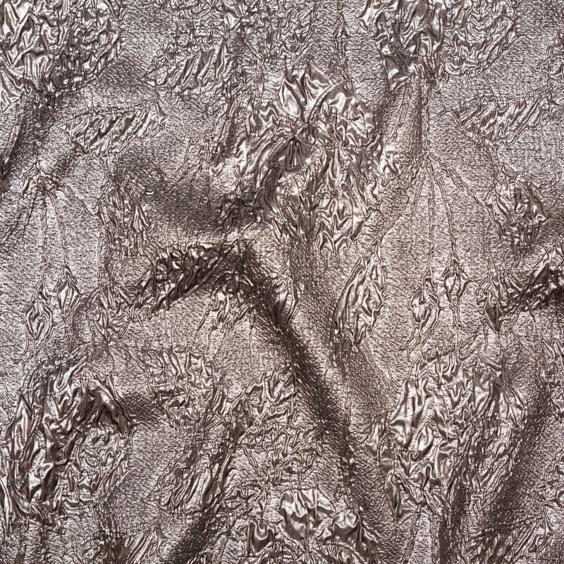 Metallic Cinder Crinkled Luxury Brocade