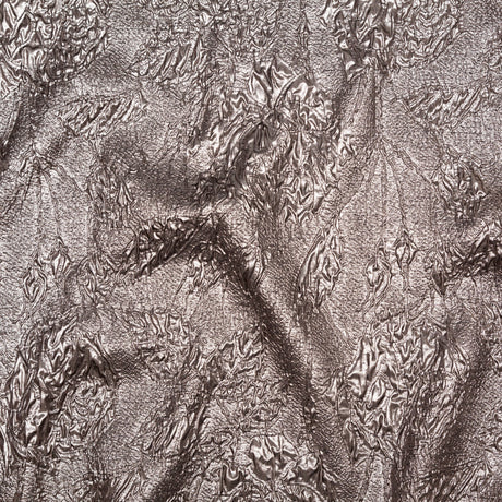 Metallic Cinder Crinkled Luxury Brocade