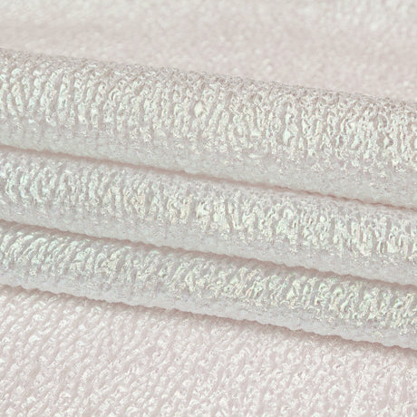 Metallic Bright White and Green Iridescent Bubbly Organza Brocade
