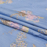 Placid Blue, Weeping Willow and Metallic Bright Gold Floral Luxury Brocade