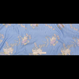 Placid Blue, Weeping Willow and Metallic Bright Gold Floral Luxury Brocade