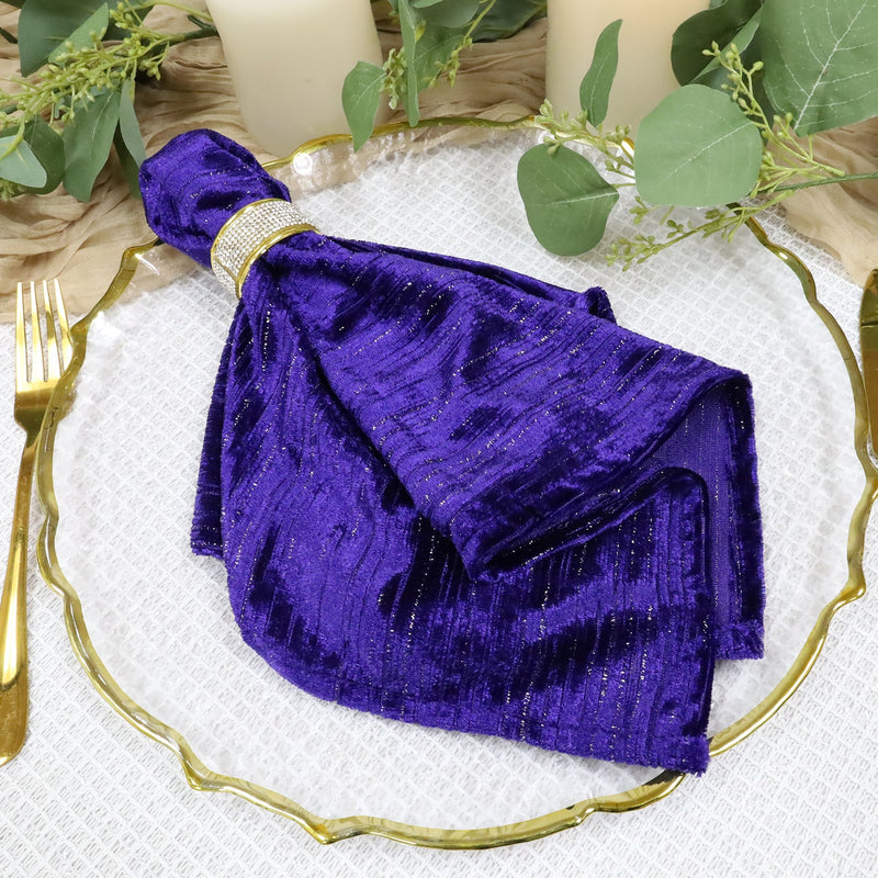 Velvet Dinner Napkin Sample 20x20 Regency Purple