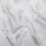 Metallic Silver and Gray Violet Abstract Luxury Organza Brocade
