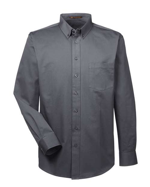 Harriton Men's Foundation Cotton Twill Dress Shirt with Teflon