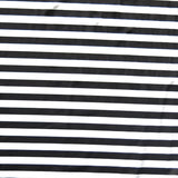 Swim Knit Black and White 1/2 Stripe Nylon Spandex
