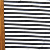 Swim Knit Black and White 1/2 Stripe Nylon Spandex